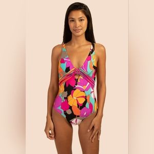DESIGNER TRINA TURK Women's one-piece swimsuit bright colors NWT size 12